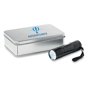 LED PLUS LED Premium 9 LED Aluminum Torch with Tin Box