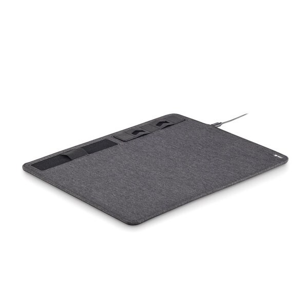 SUPERPAD RPET Eco-Friendly Wireless Charging Mouse Mat with Phone Stand - GiftRetail MO6416