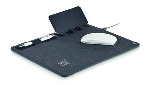SUPERPAD RPET Eco-Friendly Wireless Charging Mouse Mat with Phone Stand