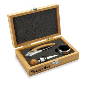 SONOMA Premium Bamboo Wine Set with Stainless Steel Accessories