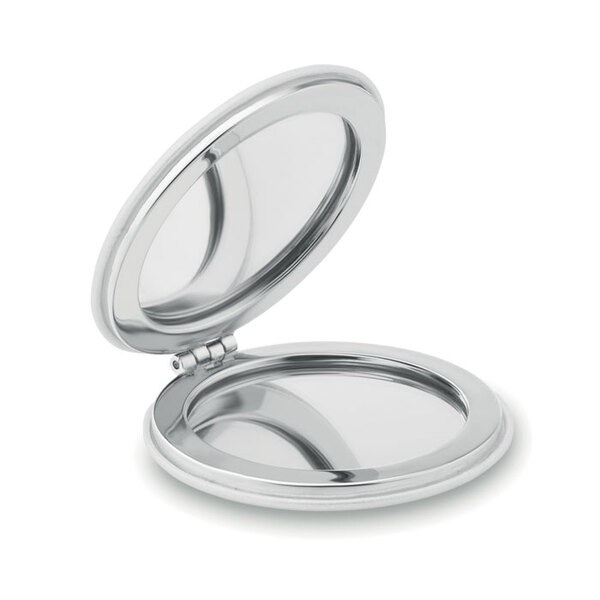 GLOW ROUND Compact Double-Sided Round Mirror with PU Cover - GiftRetail MO9008