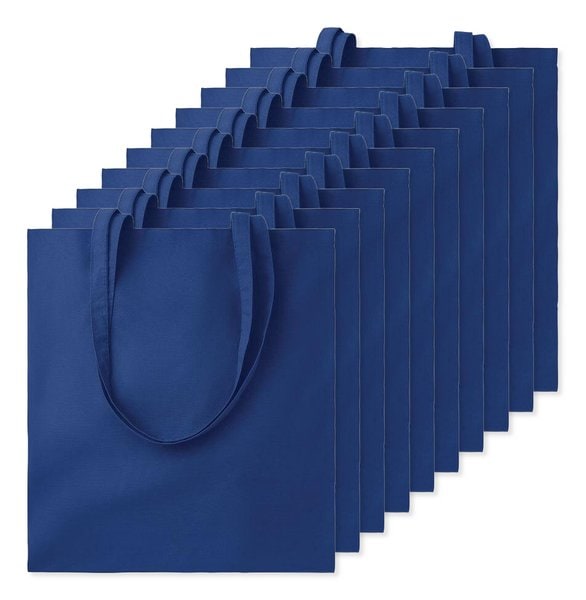 Pack of 10 GiftRetail MO9268 - COTTONEL COLOUR Eco-Friendly 140gsm Cotton Shopping Tote Bag
