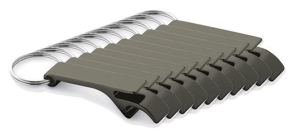 Pack of 100 Egotier 93151 - Aluminium keyring with bottle opener