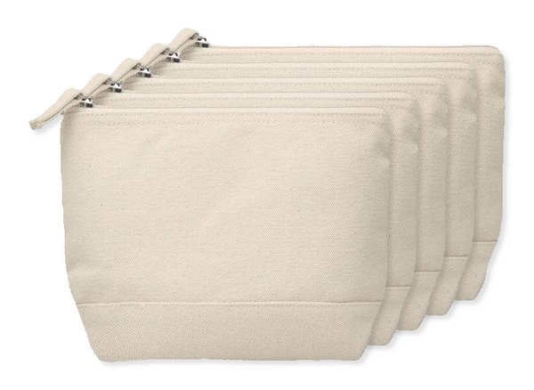 Pack of 5 GiftRetail MO9815 - KLEUREN Stylish Two-Tone Cotton Cosmetic Bag with Zipper