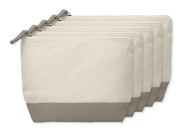 Pack of 50 GiftRetail MO9815 - KLEUREN Stylish Two-Tone Cotton Cosmetic Bag with Zipper