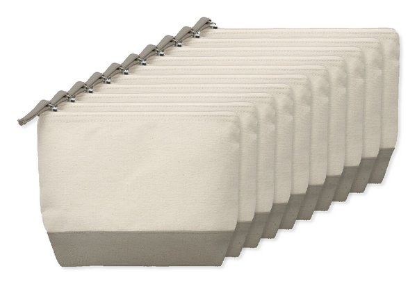 Pack of 100 GiftRetail MO9815 - KLEUREN Stylish Two-Tone Cotton Cosmetic Bag with Zipper