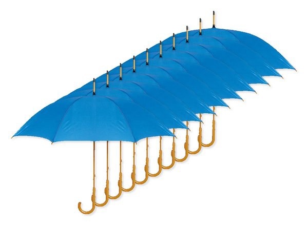 Pack of 10 GiftRetail KC5132 - CALA Elegant Wooden Handle Windproof Umbrella