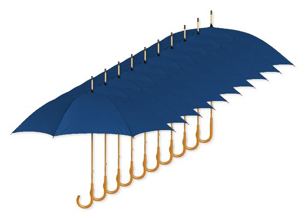 Pack of 100 GiftRetail KC5132 - CALA Elegant Wooden Handle Windproof Umbrella