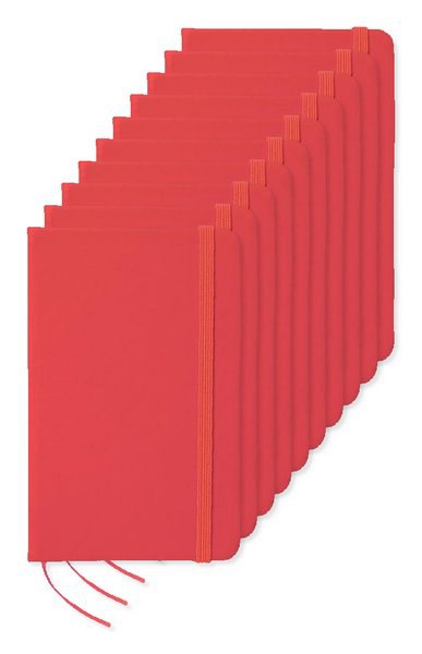 Pack of 10 GiftRetail MO1800 - NOTELUX Premium A6 Notebook with Hard PU Cover