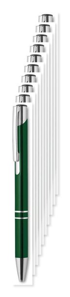 Pack of 100 GiftRetail MO8893 - BERN Elegant Aluminium Push Button Pen with Blue Ink