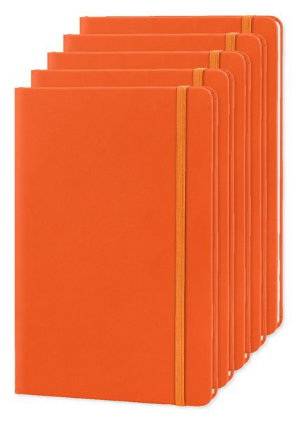 Pack of 5 Goya 30083 - A5 PU Cover Notebook with Elastic Band LUXE