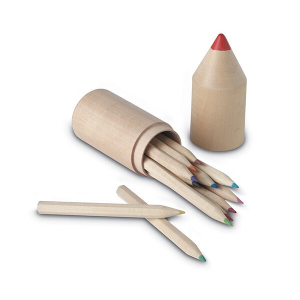 COLORET Premium Wooden Box with 12 Colored Pencils Set - GiftRetail IT2691