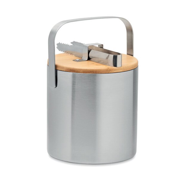 KOKKOLA 1.2L Insulated Ice Bucket with Bamboo Lid - GiftRetail MO6741