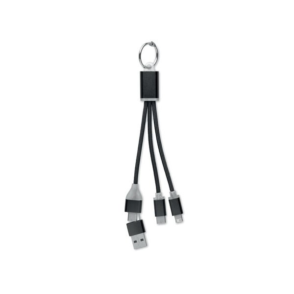 BLUE Versatile 4-in-1 Key Ring Charging Cable Type C - GiftRetail MO2141