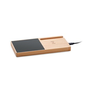 SIBIT Bamboo Wireless Charger with Mug Warmer & Phone Stand - GiftRetail MO2154