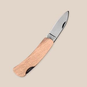 Goya 38072 - Stainless Steel Compact Pocket Knife, Wooden Handle HUMAN