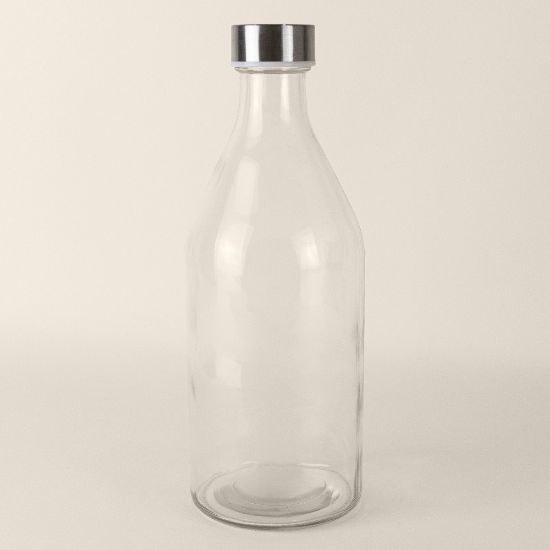 Goya 39523 - Glass Bottle with Stainless Steel Cap, 1L MINERAL
