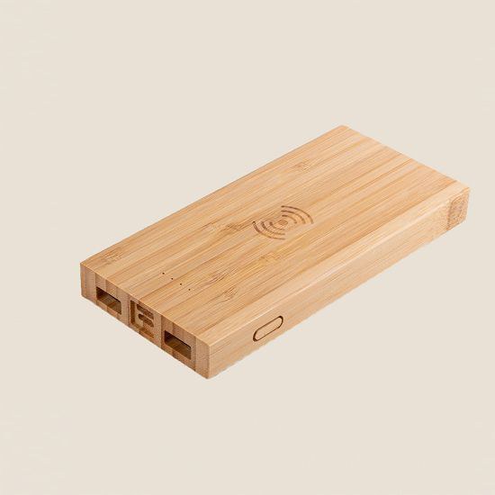 Goya 50556 - Bamboo 8000mAh Power Bank with Wireless Charging EBONY