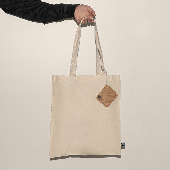 100% Fairtrade Cotton Bag with Long Handles SPLIT