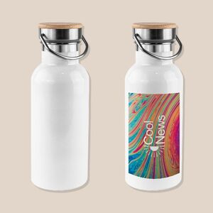 Goya 50655 - Stainless Steel Bottle 500ml Bamboo Cap MILKY