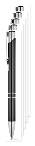 Pack of 50 Egotier 91311 - Aluminium ball pen with clip