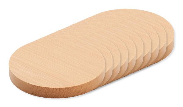 Pack of 100 GiftRetail MO9926 - DAKAI Eco-Friendly Bamboo Bottle Opener and Coaster Combo